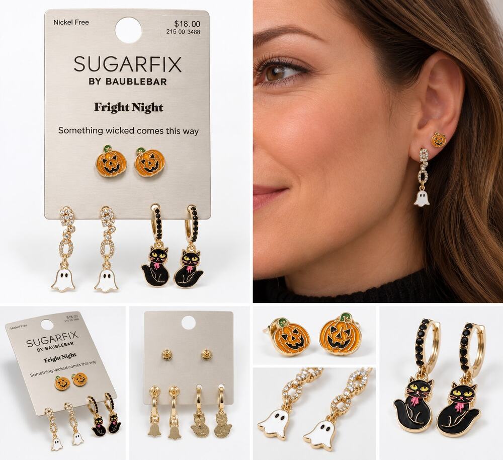 SUGARFIX by BaubleBar Fright Night Halloween Earrings – 3 Pair Set